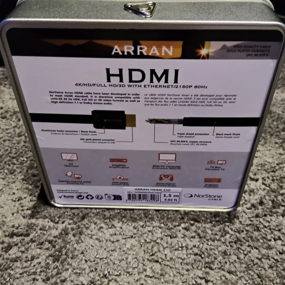 hdmi NorStone Arran uhd 3m